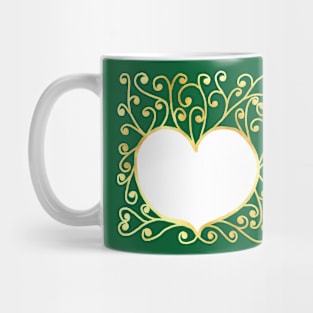 Heart white curly gold Mug